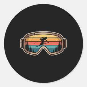 Skiing Winter Sports Ski Classic Round Sticker
