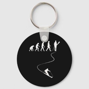 Skiing Winter Sports Ski Lover Evolution Of Skier  Key Ring