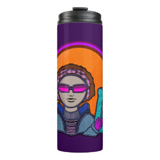 Skiing winter thermal tumbler