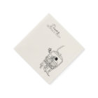 Skiing Winter Wedding cocktail napkin