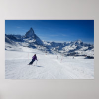 Skiing with Mt. Matterhorn in Zermatt, Switzerland