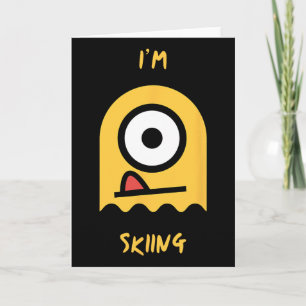 Skiing Yellow Ghost Snow Mountain Slope Adventure Card