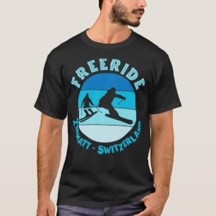 Skiing Zermatt Switzerland Freeride  T-Shirt