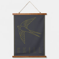 Skill affirmation poster yellow origami bird