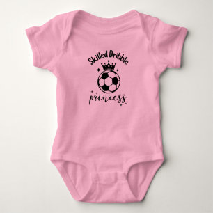 Skilled Dribble Princess Soccer Baby Girl Cute Bodysuit