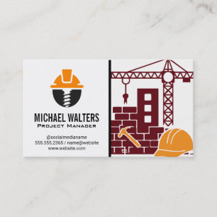 Skilled Worker Construction Builder Engineer Business Card