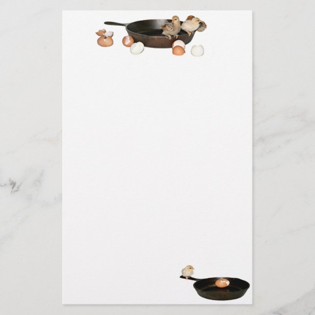 Skillet and chicks stationery (Front)
