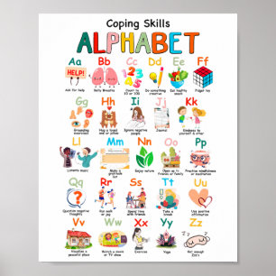 Skills Abc Alphabet Mental Health Awareness Counse Poster