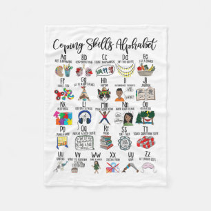 Skills Alphabet Mental Health Awareness Counsellor Fleece Blanket