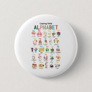 Skills Alphabet Mental Health Problems Teacher Wom 6 Cm Round Badge