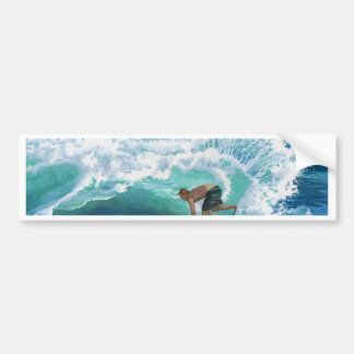 Skimboard Surfer Bumper Sticker