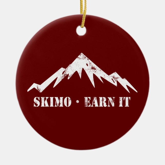 Skimo, Earn It Ceramic Tree Decoration (Front)