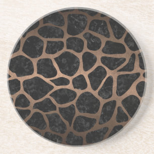 SKIN1 BLACK MARBLE & BRONZE METAL (R) COASTER
