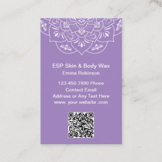 Skin And Body Wax Treatment Business Cards