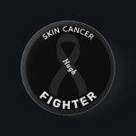 Skin Cancer Fighter Ribbon Black Button<br><div class="desc">Skin Cancer Fighter Ribbon Black Button for awareness and support for people fighting skin cancer.</div>