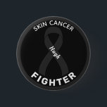 Skin Cancer Fighter Ribbon Black Button<br><div class="desc">Skin Cancer Fighter Ribbon Black Button for awareness and support for people fighting skin cancer.</div>