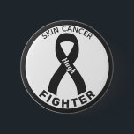 Skin Cancer Fighter Ribbon White Button<br><div class="desc">Skin Cancer Fighter Ribbon White Button for awareness and support for people fighting skin cancer.</div>