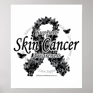 Skin Cancer Ribbon of Butterflies Poster
