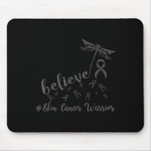 Skin Cancer Warrior Dragonfly Believe Hope Mouse Pad