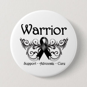 Skin Cancer Warrior Scroll 7.5 Cm Round Badge