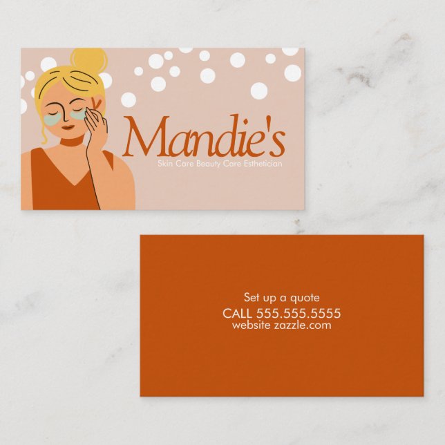 Skin Care Aesthetician Business Salon  Card (Front/Back)