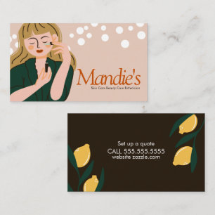 Skin Care Aesthetician Business Salon Lemon Business Card