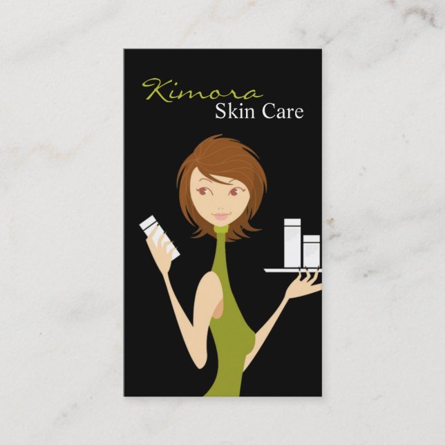 Skin Care Face Care Vector Shop Girl Business Card (Front)