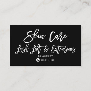 Skin care lashes chic black loyalty business card