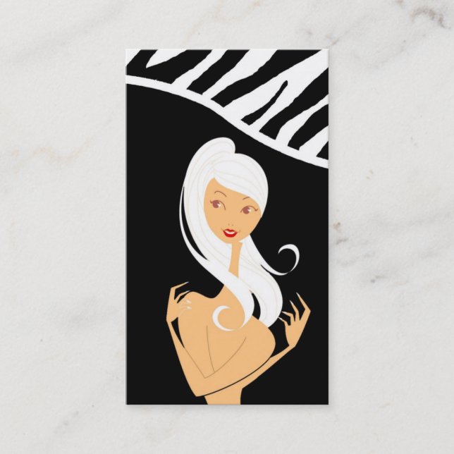 Skin Care Massage Spa Vector Girl Business Card (Front)