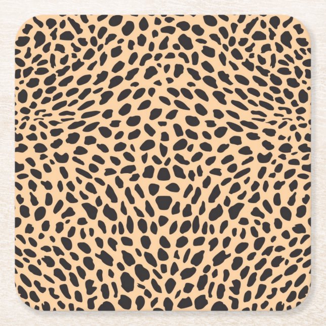 Skin cheetah decor square paper coaster (Front)