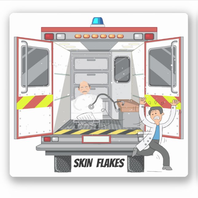 Skin Flakes Paramedic EMS 911 Vinyl Sticker (Front)