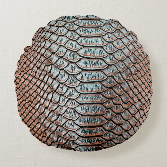 skin leather texture backgroundtexture,crocodile,l round cushion (Front)