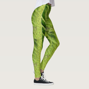 Skin of a Green Iguana Texture Leggings
