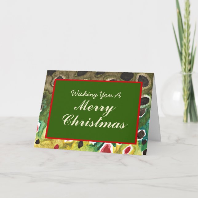 Skin of Brown Trout Fishing Christmas Holiday Card (Front)