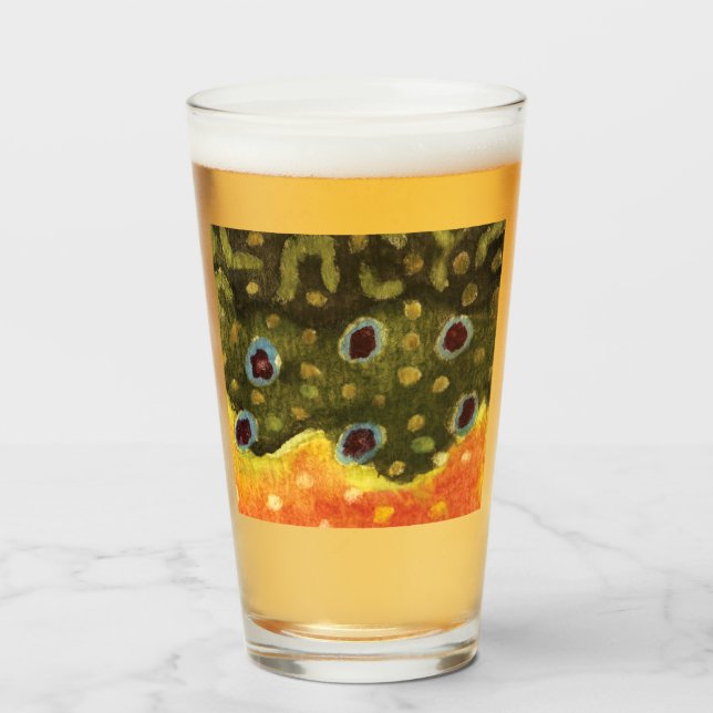Skin of the Brook Trout - Fish, Fishing, Angler's Glass (Front Filled)