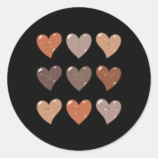 Skin Tone Hearts African American Black History Classic Round Sticker
