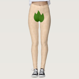 Skin Tone With Covering Modesty Leaf Leggings