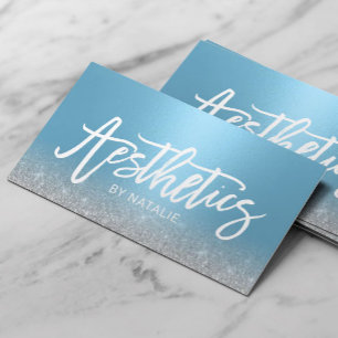 Skincare Aesthetician Modern Light Blue Aesthetics Business Card