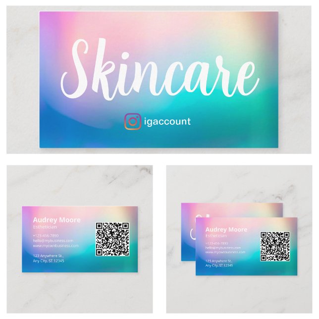 Skincare Aesthetician QR Code Business Card (Skincare Esthetician QR Code Business Card
)