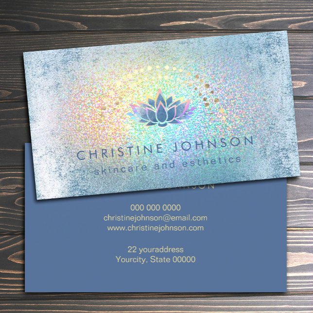 skincare and aesthetics logo lotus on FAUX foil Business Card (Creator Uploaded)