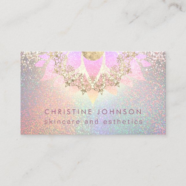 • skincare and aesthetics pink decor business card (Front)