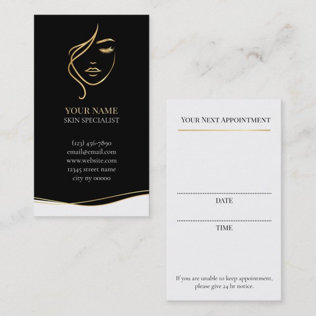 Skincare & Beauty Appointment Card (Front/Back)