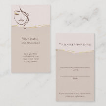 Skincare & Beauty Appointment Card