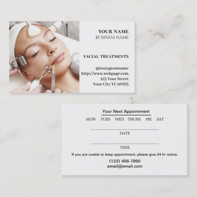 Skincare & Beauty Salon Business Card (Front/Back)