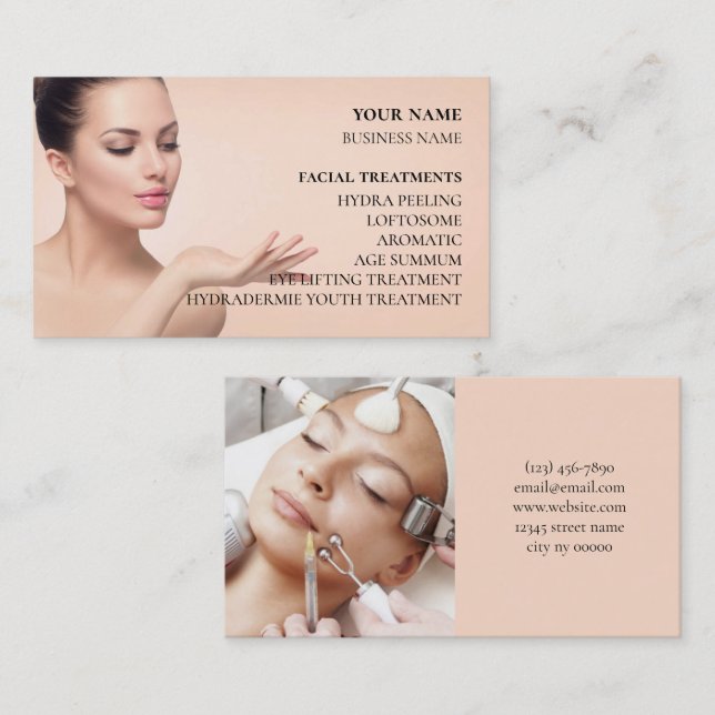 Skincare & Beauty Salon Business Card (Front/Back)