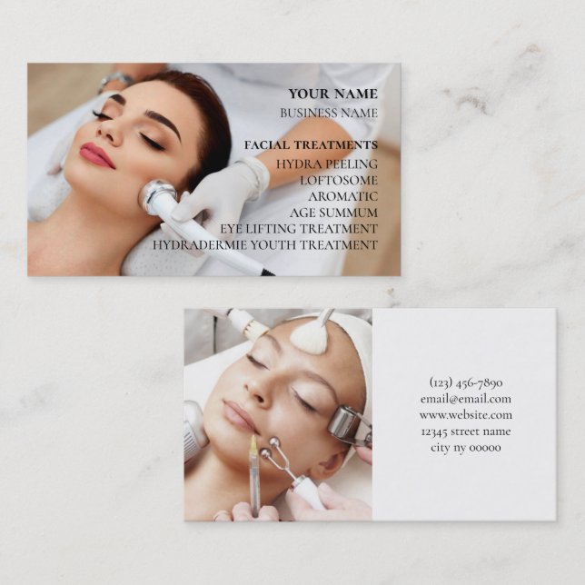 Skincare & Beauty Salon Business Card (Front/Back)