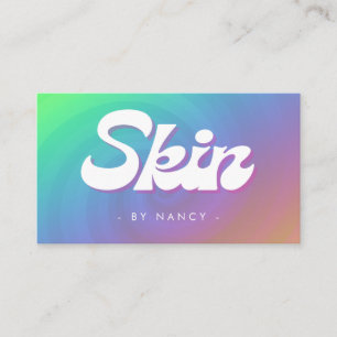 Skincare Groovy Retro Rainbow Swirl Business Card