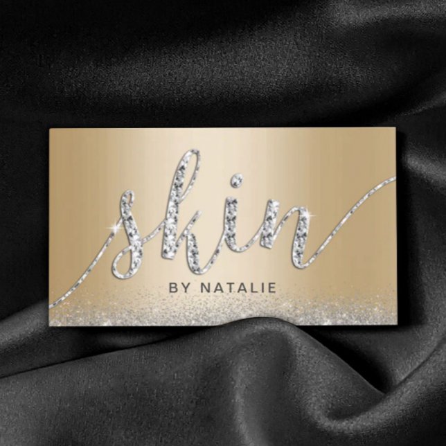 Skincare Salon Modern Gold Luxury Aesthetician Business Card (Creator Uploaded)