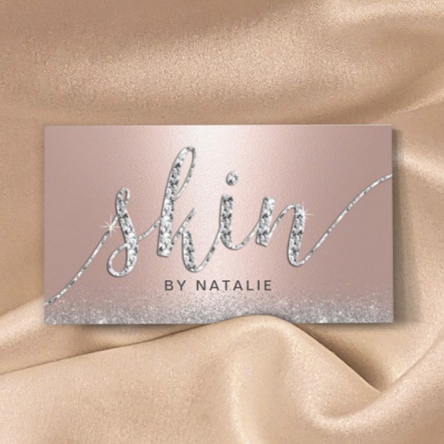 Skincare Salon Rose Gold Luxury Esthetician Business Card (Creator Uploaded)