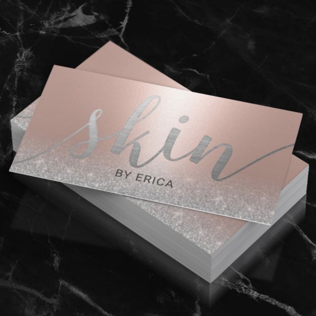Skincare Salon Spa Esthetician Blush Rose Gold Business Card (Creator Uploaded)